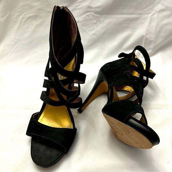 Cynthia Vincent women’s cross front suede heels size 8 - Picture 3 of 11